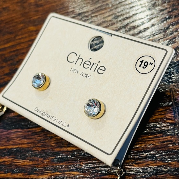 NEW Gold Tone Rhinestone Lucky Charms Necklace Set Fashion Jewelry Cute Earrings - Picture 4 of 6